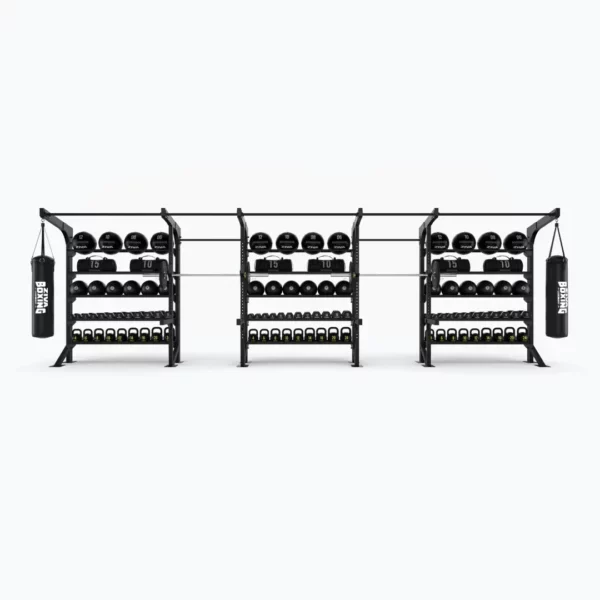 XP FLOOR-MOUNTED 3 X FUNCTIONAL RACKS + 2 X SQUAT BAYS