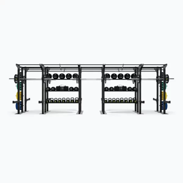 XP2 FLOOR MOUNTED 2 X FUNCTIONAL RACKS + 3 X SQUAT BAYS