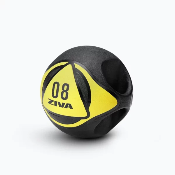 ZIVA ZVO Dual Grip Medicine Ball (Black and Yellow)